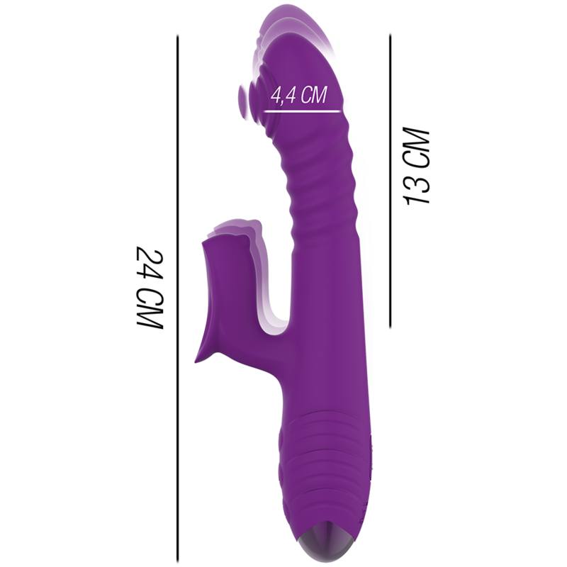 INTENSE - VIBRADOR RECARGABLE MULTIFUNCIÓN IGGY UP & DOWN CON ESTIMULADOR CLITORAL VIOLETA
