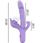 INTENSE - BILLIE VIBRATEUR À ASPIRATION RECHARGEABLE MULTIFONCTIONNEL AVEC BOUTON POUSSOIR VIOLET
