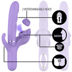 INTENSE - BILLIE VIBRATEUR À ASPIRATION RECHARGEABLE MULTIFONCTIONNEL AVEC BOUTON POUSSOIR VIOLET