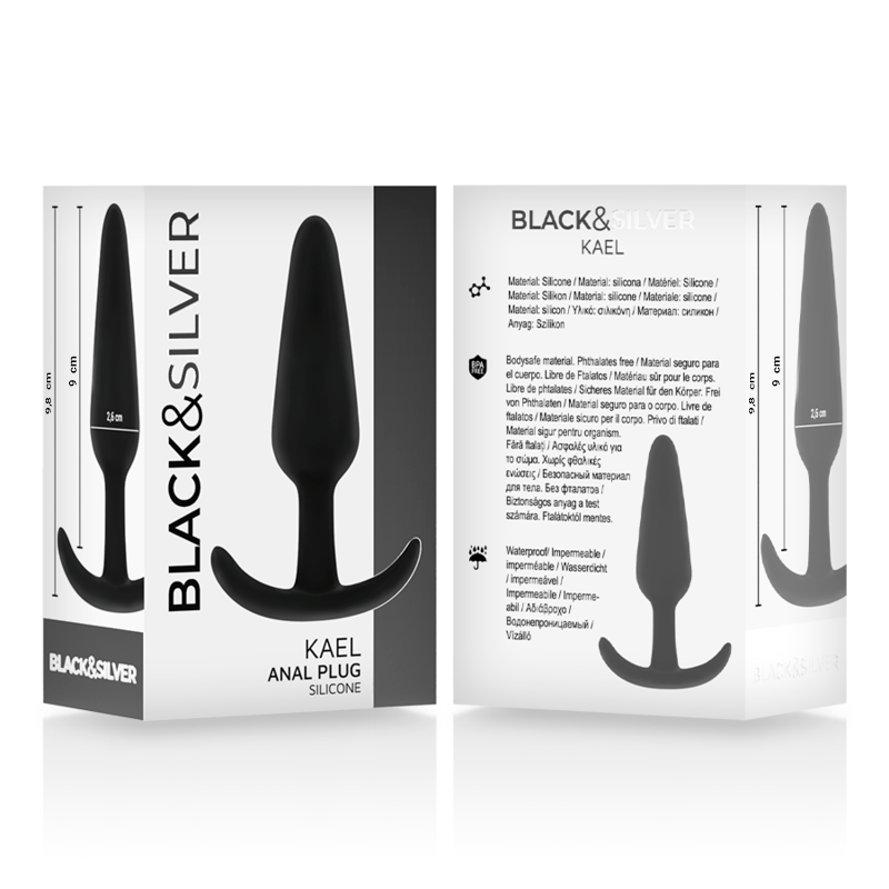 BLACK&SILVER - ANAL PLUG IN SILICONE KAEL CON IMPUGNATURA MEDIA