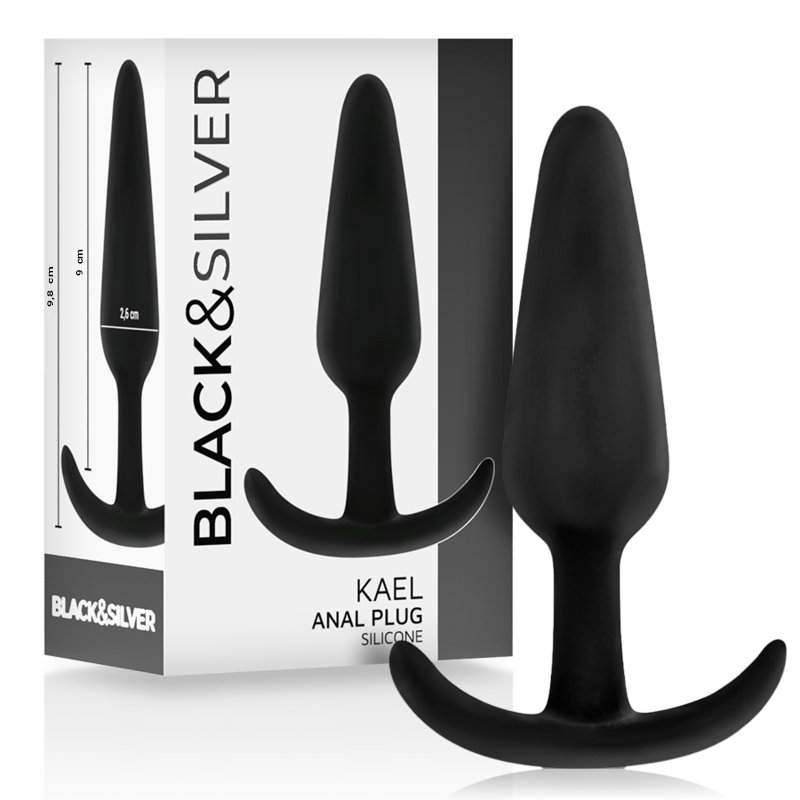 BLACK&SILVER - ANAL PLUG IN SILICONE KAEL CON IMPUGNATURA MEDIA