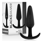 BLACK&SILVER - ANAL PLUG IN SILICONE KAEL CON IMPUGNATURA MEDIA