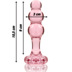 NEBULA SERIES BY IBIZA - MODELLO 1 PLUG ANALE IN VETRO BOROSILICATO ROSA 10,5 CM -O- 3 CM