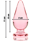 NEBULA SERIES BY IBIZA - ANAL PLUG MODEL 4 PINK BOROSILICATE GLASS 11 CM -Ø- 5 CM