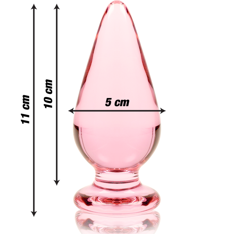 NEBULA SERIES BY IBIZA - TAPÓN ANAL MODELO 4 VIDRIO BOROSILICATO ROSA 11 CM -Ø- 5 CM
