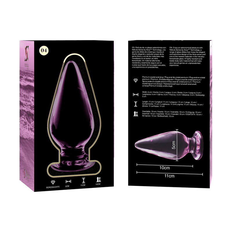 NEBULA SERIES BY IBIZA - ANAL PLUG MODEL 4 PINK BOROSILICATE GLASS 11 CM -Ø- 5 CM