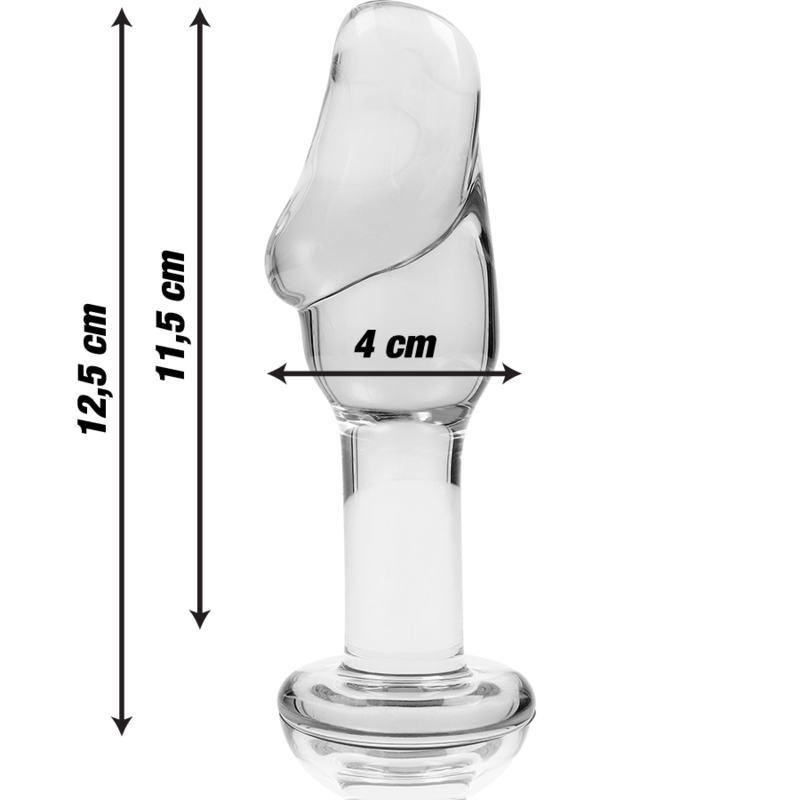 NEBULA SERIES BY IBIZA - ANAL PLUG MODELLO 6 VETRO BOROSILICATO TRASPARENTE 12,5 CM -Ø- 4 CM