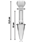 NEBULA SERIES BY IBIZA - ANAL PLUG MODEL 7 CLEAR BOROSILICATE GLASS 13.5 CM -O- 3 CM
