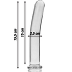 NEBULA SERIES BY IBIZA - MODELLO 9 DILDO IN VETRO BOROSILICATO TRASPARENTE 15,5 CM -O- 2,5 CM