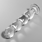 NEBULA SERIES BY IBIZA - MODELO 10 DILDO DE CRISTAL DE BOROSILICATO TRANSPARENTE 16.5 CM -O- 3.5 CM