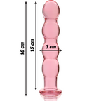 NEBULA SERIES BY IBIZA - MODELO 10 DILDO DE VIDRIO BOROSILICATO ROSA 16.5 CM -O- 3.5 CM