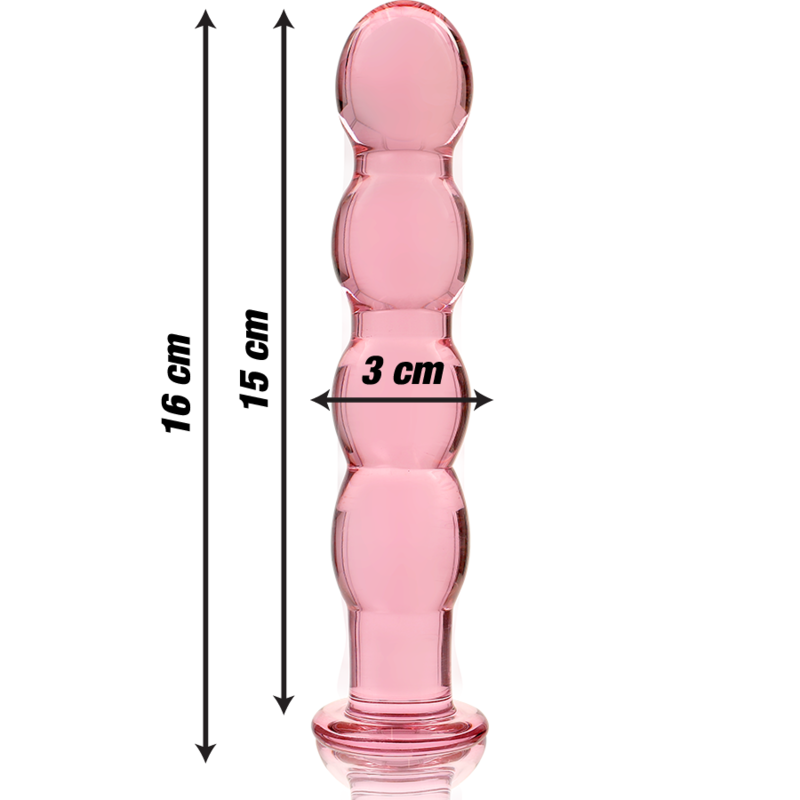 NEBULA SERIES BY IBIZA - MODELO 10 DILDO DE VIDRIO BOROSILICATO ROSA 16.5 CM -O- 3.5 CM