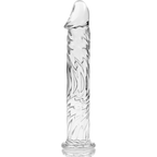 NEBULA SERIES BY IBIZA - MODELLO 12 DILDO IN VETRO BOROSILICATO TRASPARENTE 17 CM -O- 3,5 CM