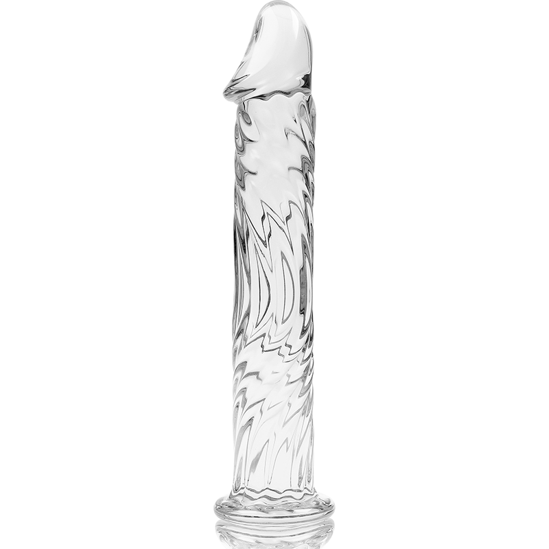 NEBULA SERIES BY IBIZA - MODELLO 12 DILDO IN VETRO BOROSILICATO TRASPARENTE 17 CM -O- 3,5 CM