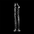 NEBULA SERIES BY IBIZA - MODELLO 12 DILDO IN VETRO BOROSILICATO TRASPARENTE 17 CM -O- 3,5 CM