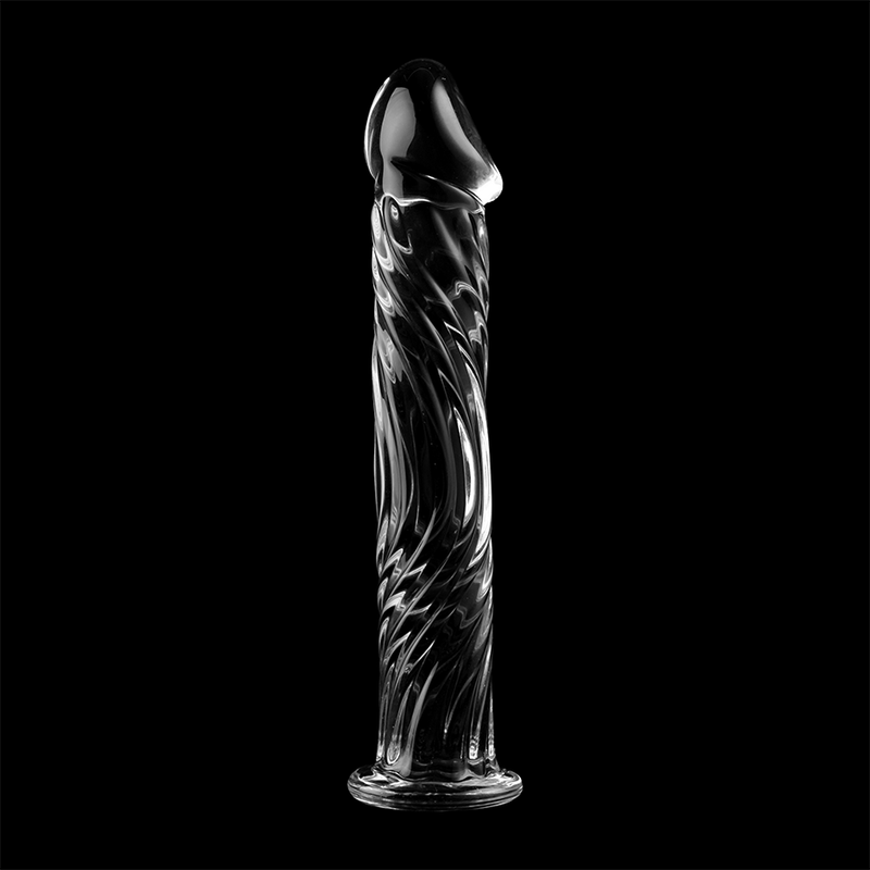 NEBULA SERIES BY IBIZA - MODELLO 12 DILDO IN VETRO BOROSILICATO TRASPARENTE 17 CM -O- 3,5 CM