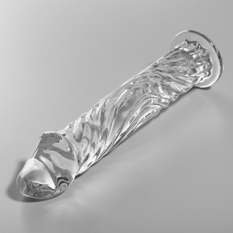 NEBULA SERIES BY IBIZA - MODELLO 12 DILDO IN VETRO BOROSILICATO TRASPARENTE 17 CM -O- 3,5 CM