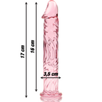 NEBULA SERIES BY IBIZA - MODELLO 12 DILDO IN VETRO BOROSILICATO ROSA 17 CM -O- 3,5 CM