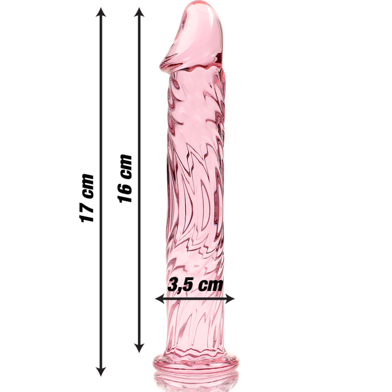 NEBULA SERIES BY IBIZA - MODELLO 12 DILDO IN VETRO BOROSILICATO ROSA 17 CM -O- 3,5 CM