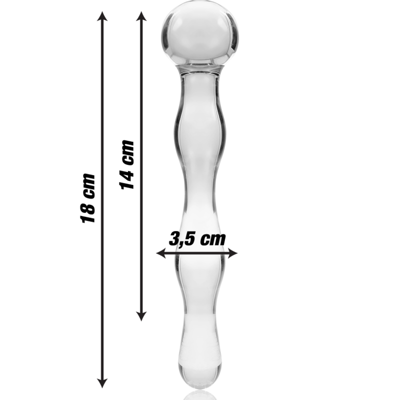 NEBULA SERIES BY IBIZA - MODEL 13 BOROSILICATE GLASS DILDO 18 CM -O- 3.5 CM