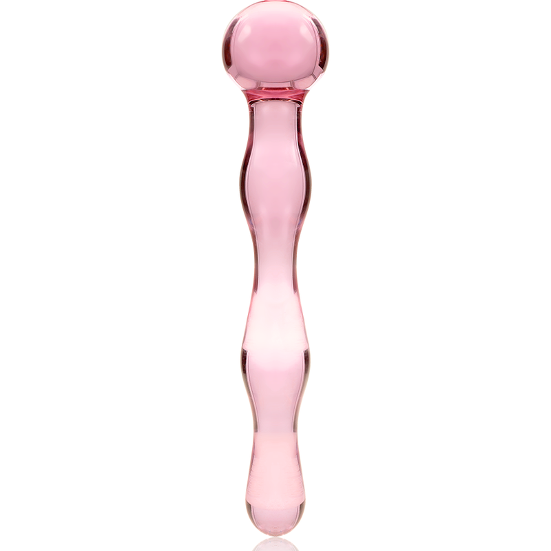 NEBULA SERIES BY IBIZA - MODELLO 13 DILDO IN VETRO BOROSILICATO ROSA 18 CM -Ø- 3,5 CM