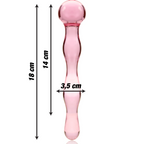 NEBULA SERIES BY IBIZA - MODELLO 13 DILDO IN VETRO BOROSILICATO ROSA 18 CM -Ø- 3,5 CM