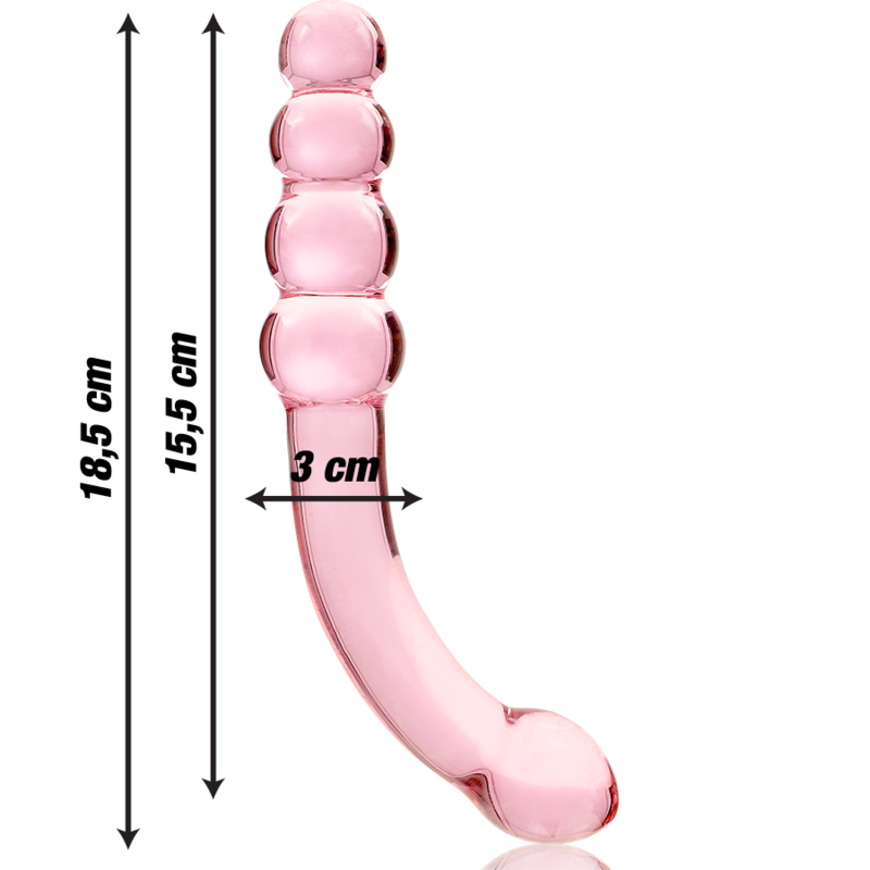 NEBULA SERIES BY IBIZA - MODELLO 14 DILDO IN VETRO BOROSILICATO ROSA 18,5 CM -O- 3 CM