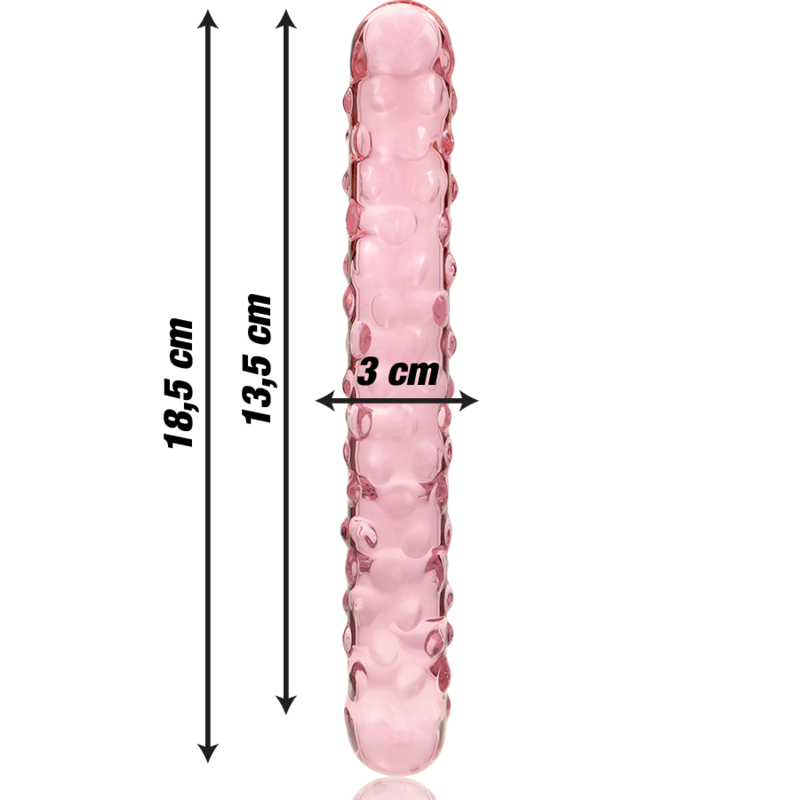 NEBULA SERIES BY IBIZA - MODELO 15 DILDO DE VIDRIO BOROSILICATO ROSA 18.5 CM -O- 3 CM