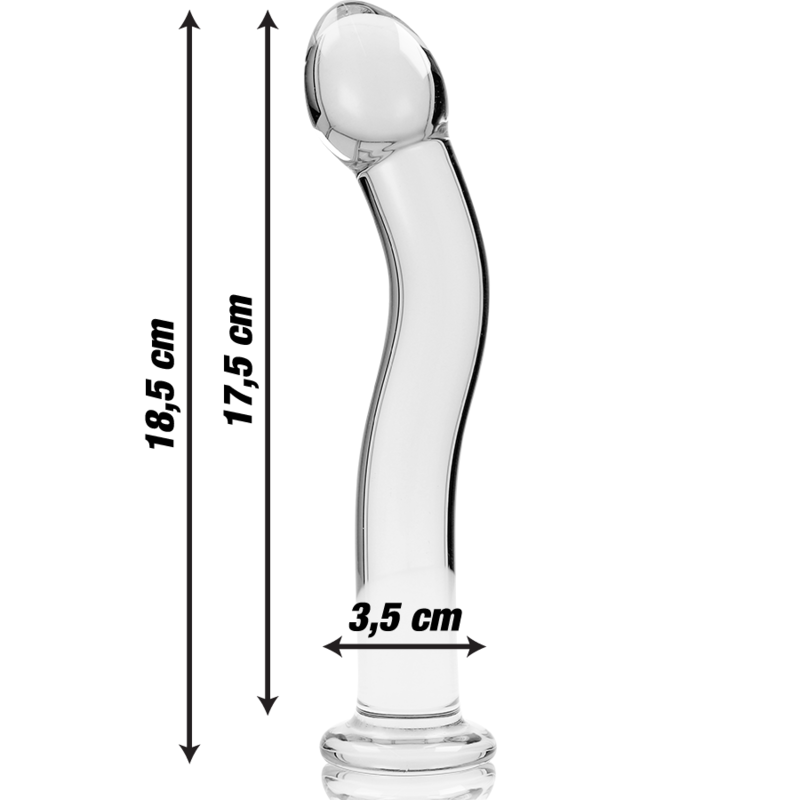 NEBULA SERIES BY IBIZA - MODELLO 18 GODO IN VETRO BOROSILICATO TRASPARENTE 18,5 CM -Ø- 3,5 CM