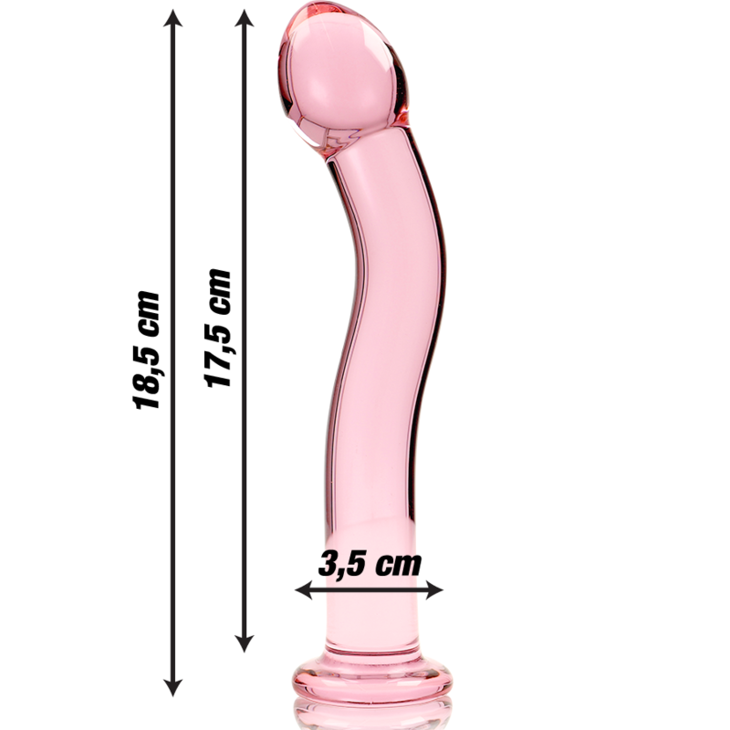 NEBULA SERIES BY IBIZA - MODELO 18 DILDO DE VIDRIO BOROSILICATO ROSA 18.5 CM -Ø- 3.5 CM