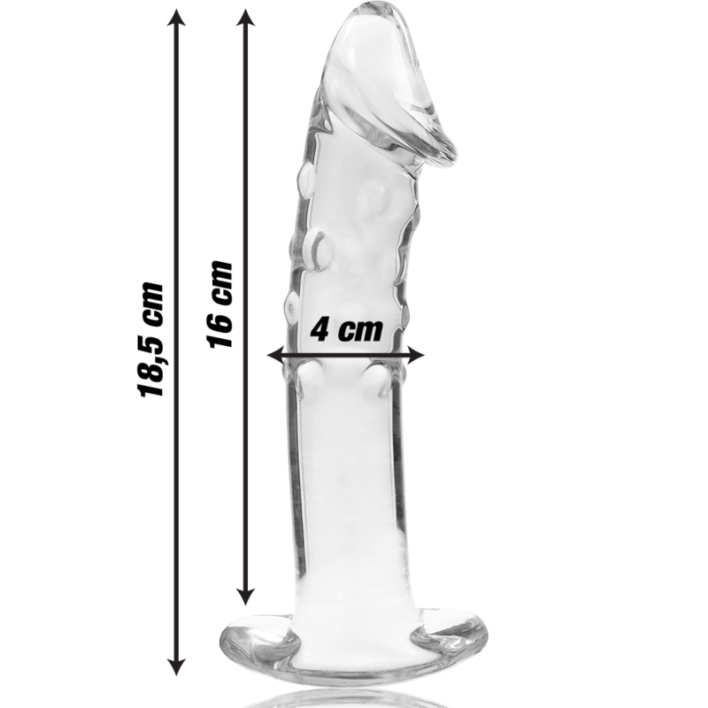 NEBULA SERIES BY IBIZA - MODELO 19 DILDO DE CRISTAL DE BOROSILICATO TRANSPARENTE 18.5 CM -O- 4 CM