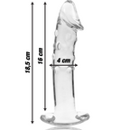 NEBULA SERIES BY IBIZA - MODELO 19 DILDO DE CRISTAL DE BOROSILICATO TRANSPARENTE 18.5 CM -O- 4 CM