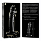 NEBULA SERIES BY IBIZA - MODELO 19 DILDO DE CRISTAL DE BOROSILICATO TRANSPARENTE 18.5 CM -O- 4 CM