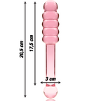 NEBULA SERIES BY IBIZA - MODELO 20 DILDO DE VIDRIO BOROSILICATO ROSA 20.5 CM -Ø- 3 CM