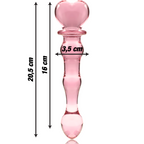 NEBULA SERIES BY IBIZA - MODEL 21 PINK BOROSILICATE GLASS DILDO 20.5 CM -O- 3.5 CM