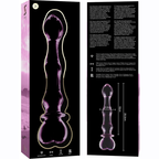 NEBULA SERIES BY IBIZA - MODEL 21 PINK BOROSILICATE GLASS DILDO 20.5 CM -O- 3.5 CM