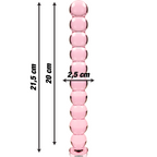 NEBULA SERIES BY IBIZA - MODEL 22 PINK BOROSILICATE GLASS DILDO 21.5 CM -Ø- 2.5 CM