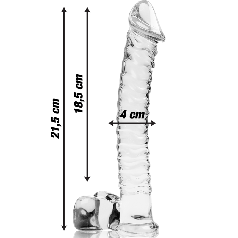 NEBULA SERIES BY IBIZA - MODELLO 23 DILDO IN VETRO BOROSILICATO TRASPARENTE 21,5 CM -O- 4 CM