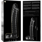 NEBULA SERIES BY IBIZA - MODELLO 23 DILDO IN VETRO BOROSILICATO TRASPARENTE 21,5 CM -O- 4 CM