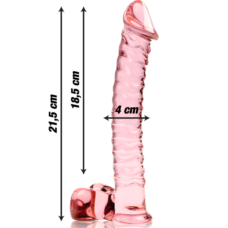 NEBULA SERIES BY IBIZA - MODELLO 23 DILDO IN VETRO BOROSILICATO ROSA 21,5 CM -O- 4 CM