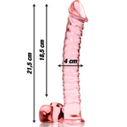 NEBULA SERIES BY IBIZA - MODELLO 23 DILDO IN VETRO BOROSILICATO ROSA 21,5 CM -O- 4 CM
