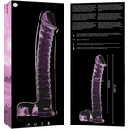 NEBULA SERIES BY IBIZA - MODELLO 23 DILDO IN VETRO BOROSILICATO ROSA 21,5 CM -O- 4 CM