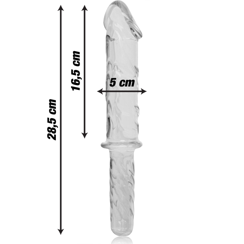 NEBULA SERIES BY IBIZA - MODELO DILDO DE CRISTAL BOROSILICATO TRANSPARENTE 24 28.5 CM -O- 5 CM