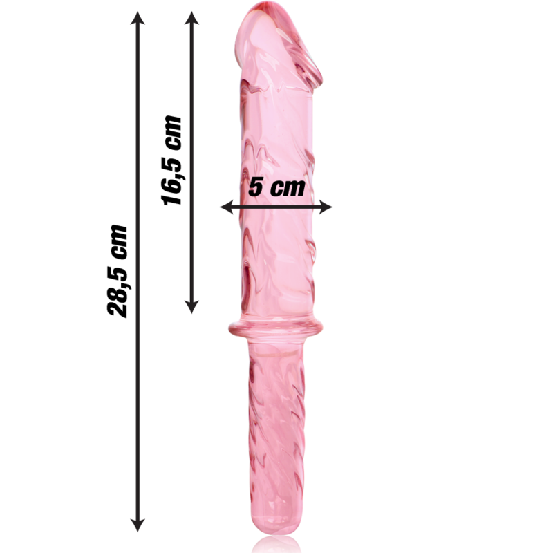 NEBULA SERIES BY IBIZA - MODELO 24 DILDO DE VIDRIO BOROSILICATO ROSA 28.5 CM -O- 5 CM