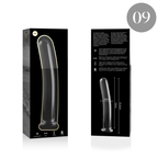NEBULA SERIES BY IBIZA - MODELLO 9 DILDO IN VETRO BOROSILICATO TRASPARENTE 15,5 CM -O- 2,5 CM