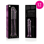 NEBULA SERIES BY IBIZA - MODELLO 12 DILDO IN VETRO BOROSILICATO ROSA 17 CM -O- 3,5 CM