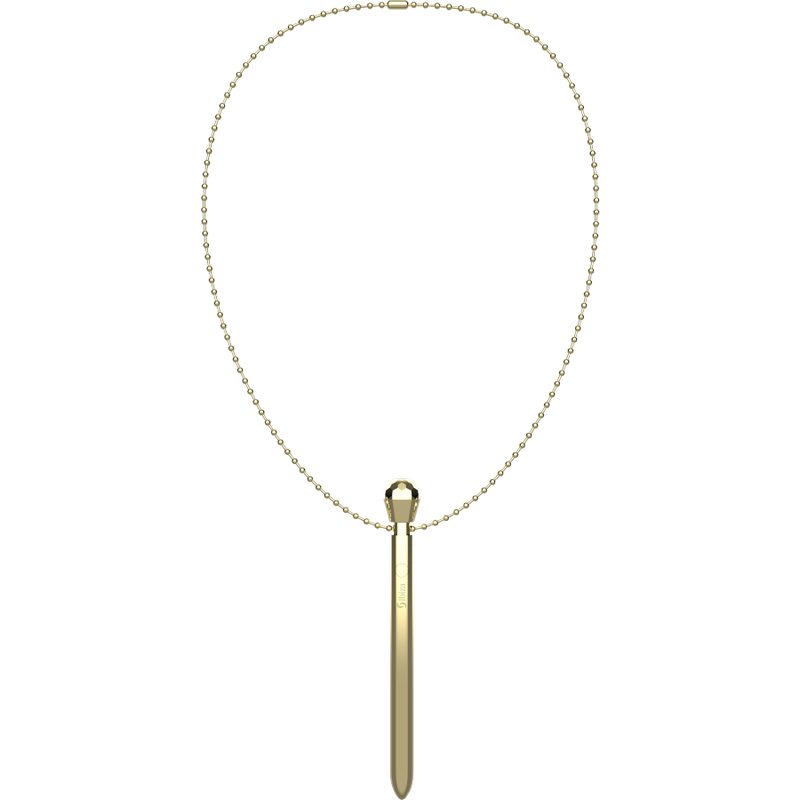 IBIZA - STIMOLATORE TASCABILE PER CLITORIDE A COLLANA CARICATORE USB 12 MODALITÀ DI VIBRAZIONE ORO 12,2 X 1,5