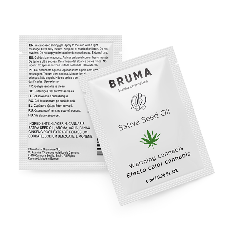 BRUMA - OLIO DI SEMI DI SATIVA GEL LUBRIFICANTE RISCALDANTE AROMA CANNABIS 6 ML