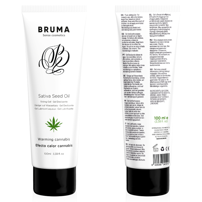 BRUMA - SATIVA SEED OIL WARMING GLIDING GEL CANNABIS FLAVOR 100 ML