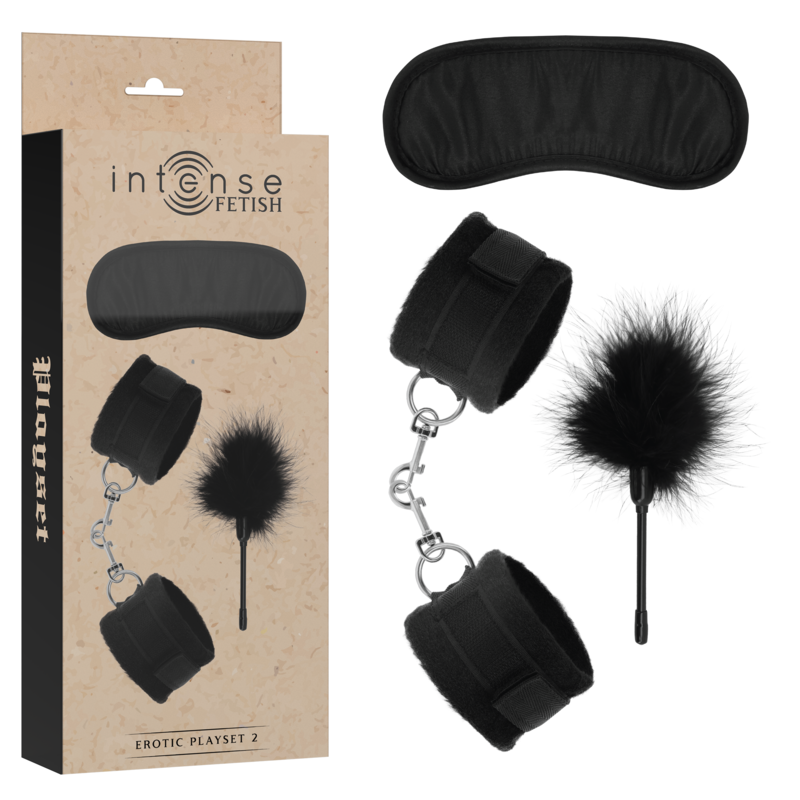INTENSE - SET EROTICO FETISH 2 CON MANETTE, BENDAGGIO E SOLLETICATORE